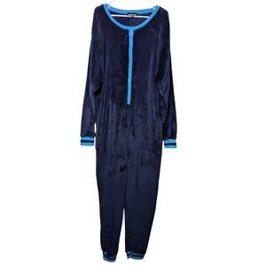 Jammers Adult One Piece Snap Pajamas, Soft, Blue, XL, Shark "Bite Me" Back Flap
